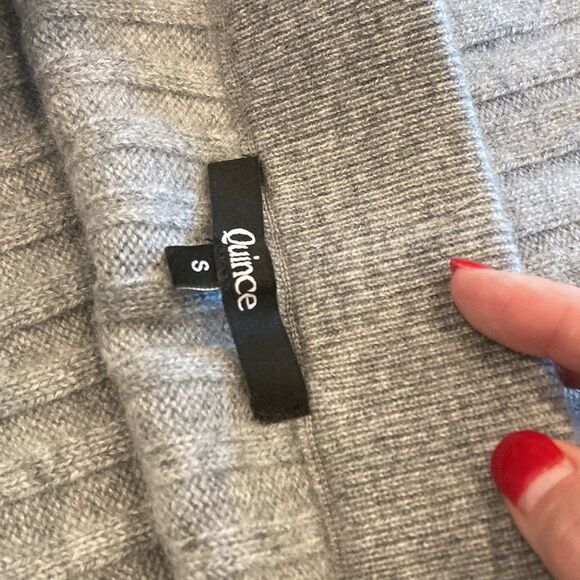 Quince 100% Cashmere Grey Ribbed Midi Skirt Size Small - Picture 7 of 9